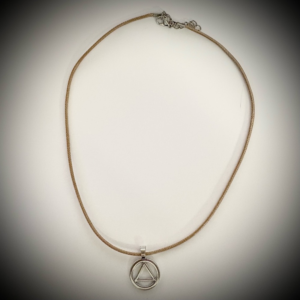 AA Recovery Silver Pendant Necklace ~ Alcoholics Anonymous ~ Sobriety